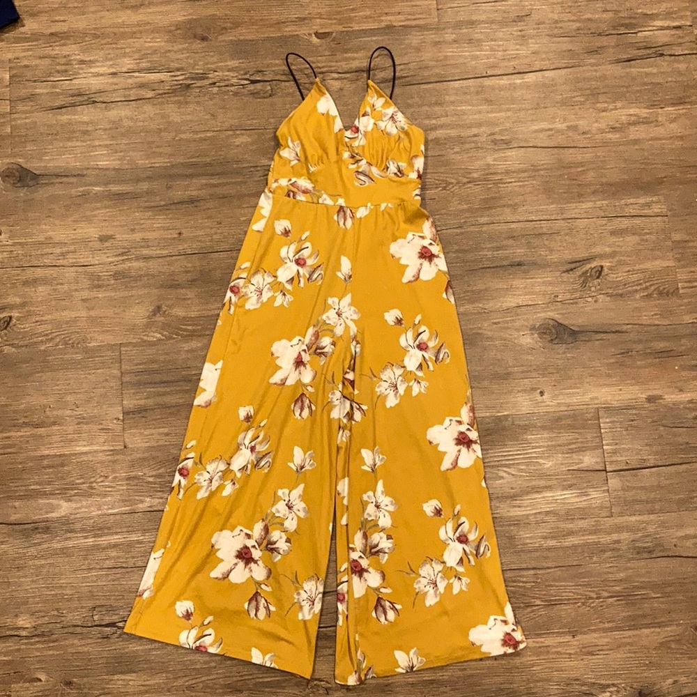 Yellow floral romper